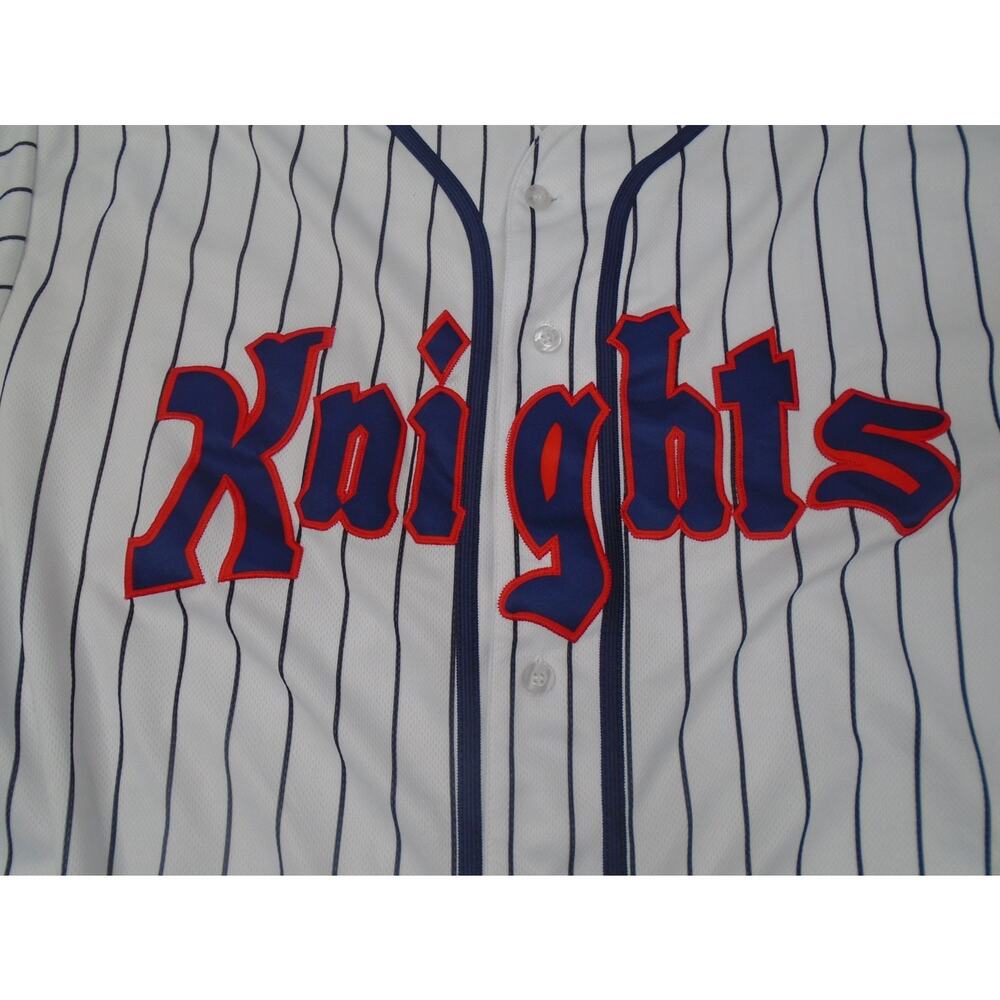 #9 Knights Movie Custom Stitched Baseball Jersey Men's XXXL White Striped - Picture 2 of 12